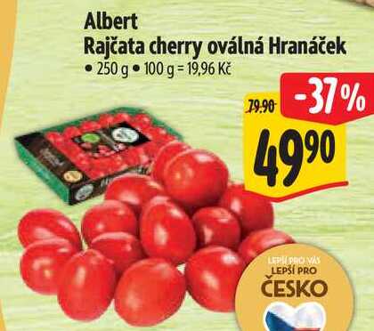 Albert Rajčata cherry oválná Hranáček, 250 g 