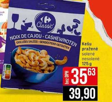Kešu pražené solené nesolené 125 g