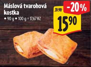 Máslová tvarohová kostka, 90 g 