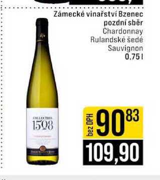 Zámecké vinařství Bzenec pozdní sběr Chardonnay Rulandské šedé Sauvignon 0.75l