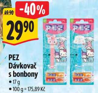PEZ Dávkovač s bonbony, 17 g