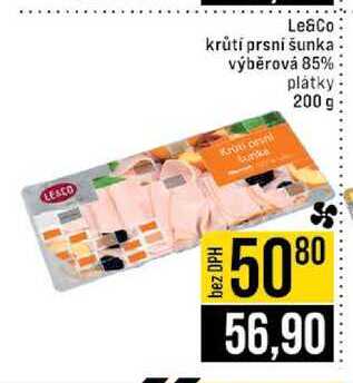 Le&Co krůtí prsni šunka výběrová 85% plátky Krüsorini 200 g