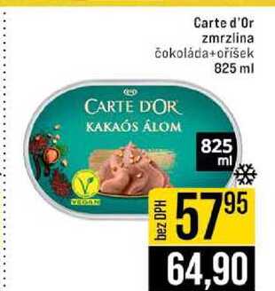 Carte d'Or zmrzlina čokoláda+oříšek 825 ml 