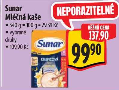 Sunar Mléčná kaše, 340 g
