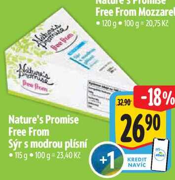 Nature's Promise Free From Sýr s modrou plísní, 115 g  
