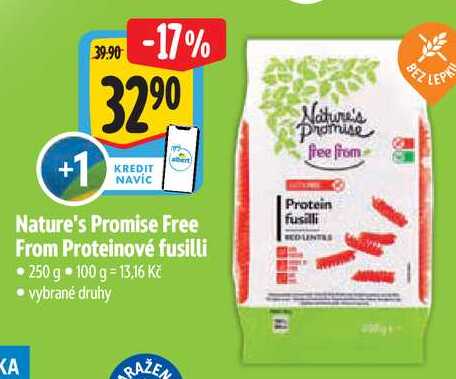Nature's Promise Free From Proteinové fusilli, 250 g  