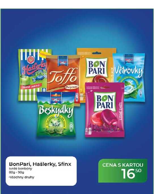BonPari, Hašlerky, Sfinx tvrdé bonbony 80g -90 g