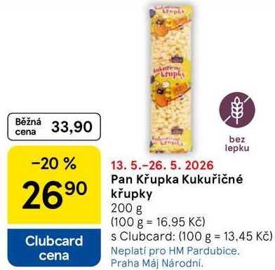 Pan Křupka Kukuřičné křupky, 200 g