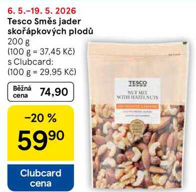 Tesco Směs jader skořápkových plodů, 200 g 