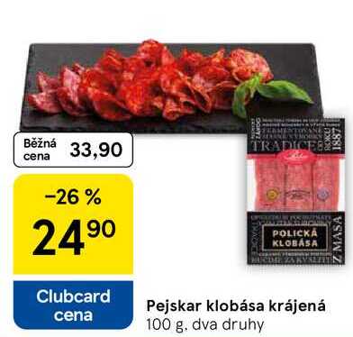 Pejskar klobása krájená, 100 g