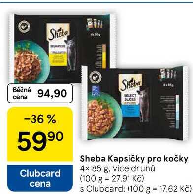 Sheba Kapsičky pro kočky, 4× 85 g, více druhů 