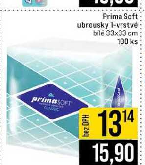 Prima Soft ubrousky 1-vrstvé bile 33x33 cm 100 ks