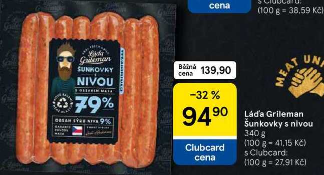 Láďa Grileman Šunkovky s nivou, 340 g  