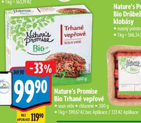Nature's Promise Bio Trhané vepřové, 300 g 
