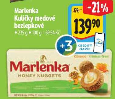 Marlenka Kuličky medové bezlepkové, 235 g