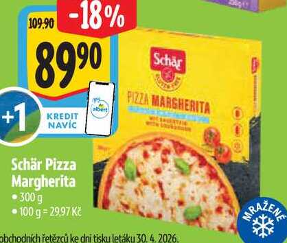 Schär Pizza Margherita, 300 g 