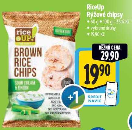 RiceUp Rýžové chipsy, 60 g