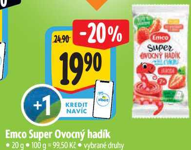 Emco Super Ovocný hadík, 20 g