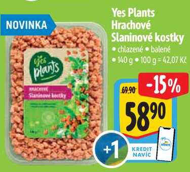 Yes Plants Hrachové Slaninové kostky, 140 g 