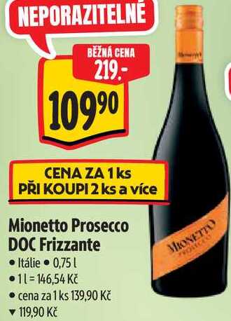 Mionetto Prosecco DOC Frizzante, 0,75 l