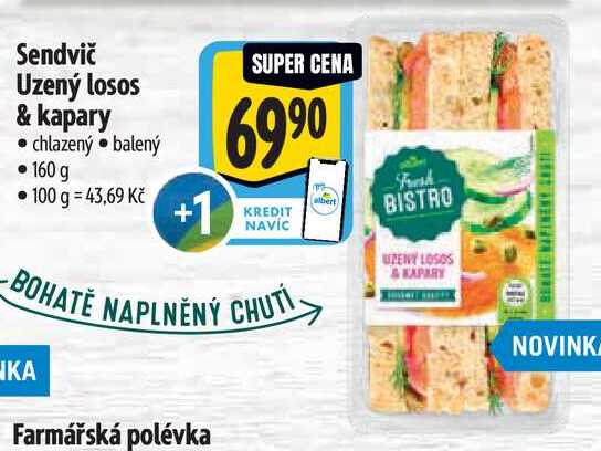 Sendvič Uzený losos & kapary, 160 g