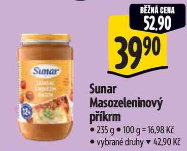 Sunar Masozeleninový příkrm, 235 g