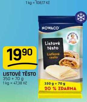 LISTOVÉ TĚSTO 350 + 70 g 