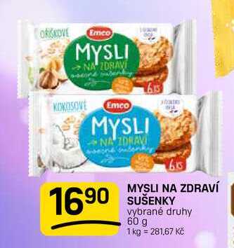 MYSLI NA ZDRAVÍ SUŠENKY vybrané druhy 60 g 