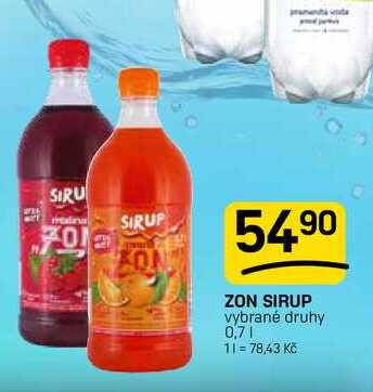 ZON SIRUP vybrané druhy 0,7l