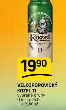 VELKOPOPOVICKÝ KOZEL 11 vybrané druhy 0,5 || plech 
