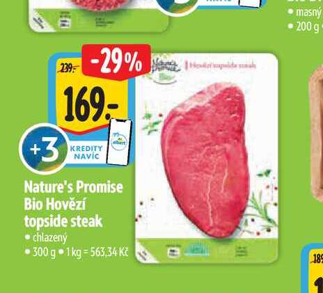  Nature's Promise Bio Hovězí topside steak  300 g