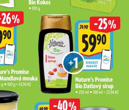   Nature's Promise Bio Datlový sirup  250 ml  