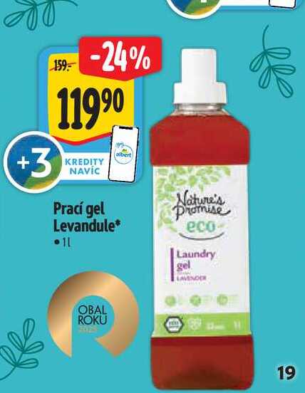  Prací gel Levandule 1 l