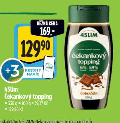  4SLIM čekankový topping  330 g