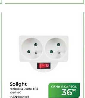 Solight rozbočka 2x10 bílá vypinač