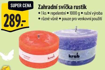 Zahradní svíčka rustik, 1000 g