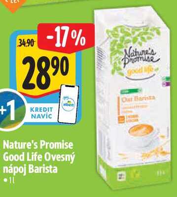 Nature's Promise Good Life Ovesný nápoj Barista, 1 l
