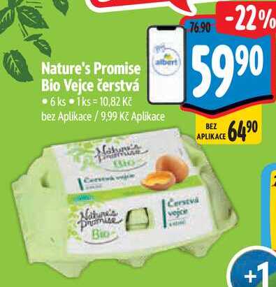 Nature's Promise Bio Vejce čerstvá, 6 ks  