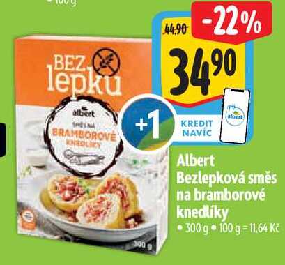 Albert Bezlepková směs na bramborové knedlíky, 300 g 
