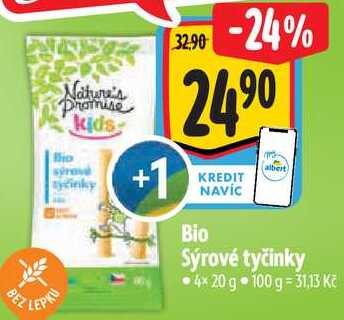 Bio Sýrové tyčinky, 4x 20 g