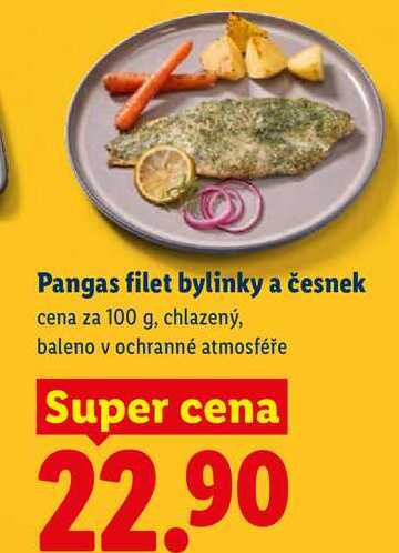 Pangas filet bylinky a česnek, cena za 100 g