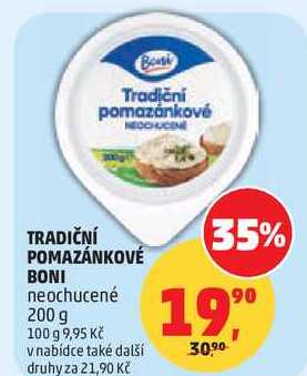 TRADIČNÍ POMAZÁNKOVÉ BONI neochucené, 200 g 