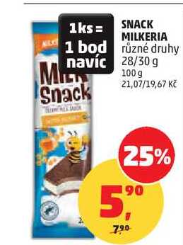  SNACK MILKERIA různé druhy, 28/30 g