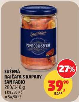 SUŠENÁ RAJČATA S KAPARY SAN FABIO, 280/140 g 