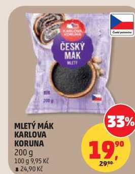 MLETÝ MÁK KARLOVA KORUNA, 200 g  