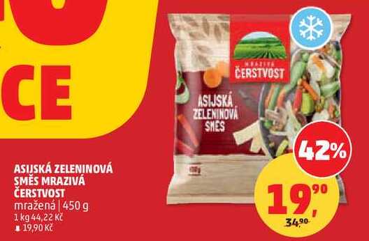 ASIJSKÁ ZELENINOVÁ SMĚS MRAZIVÁ ČERSTVOST mražená, 450 g 