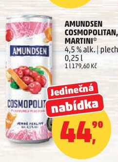 AMUNDSEN COSMOPOLITAN, MARTINI 4,5% alk. plech, 0,25 l 