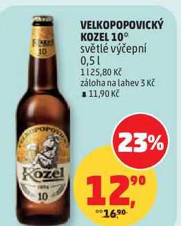 VELKOPOPOVICKÝ KOZEL 10 světlé výčepní, 0,5 l 