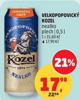 VELKOPOPOVICKÝ KOZEL nealko plech, 0,5 l