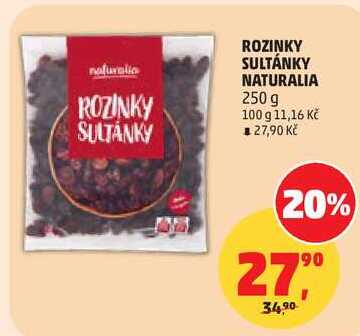 ROZINKY SULTÁNKY NATURALIA, 250 g 